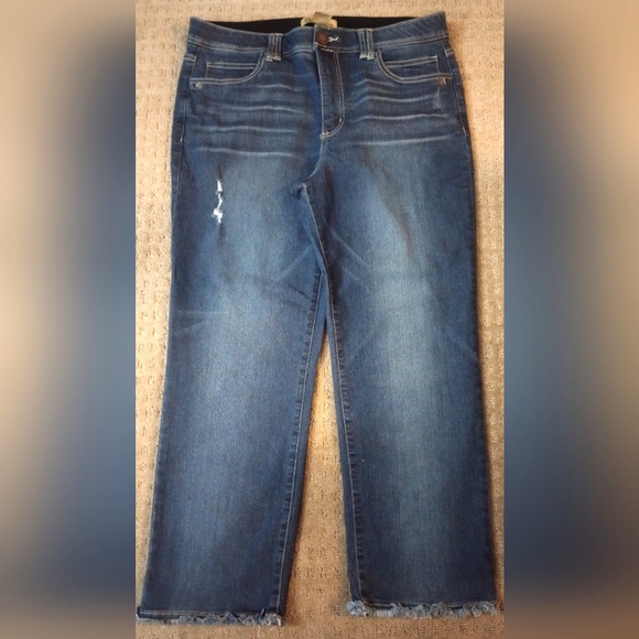 Democracy Ab Technology Medium Wash Straight Leg Ankle Blue Jeans - Picture 1 of 10